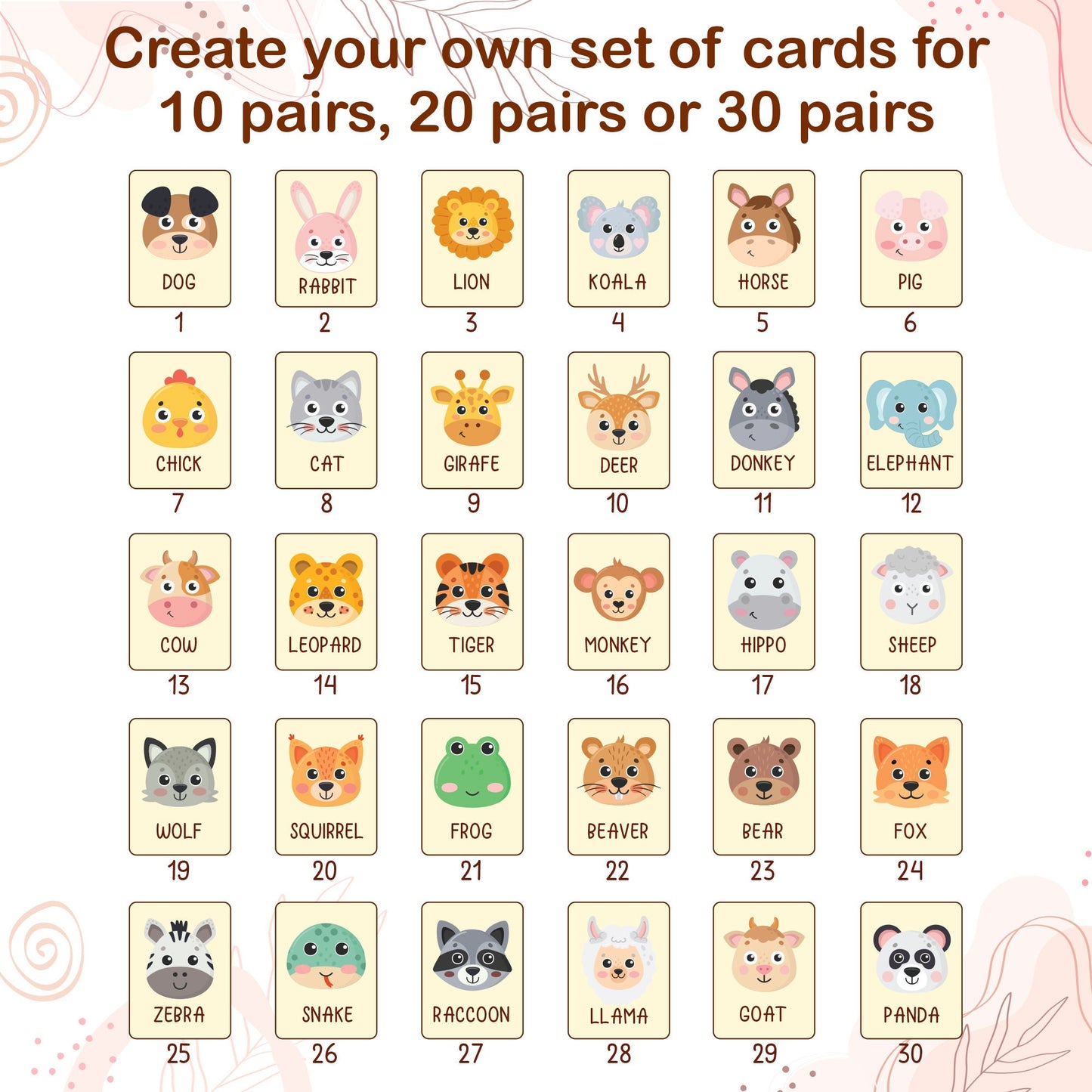 Wooden Animal Matching Game: Montessori Learning Toy