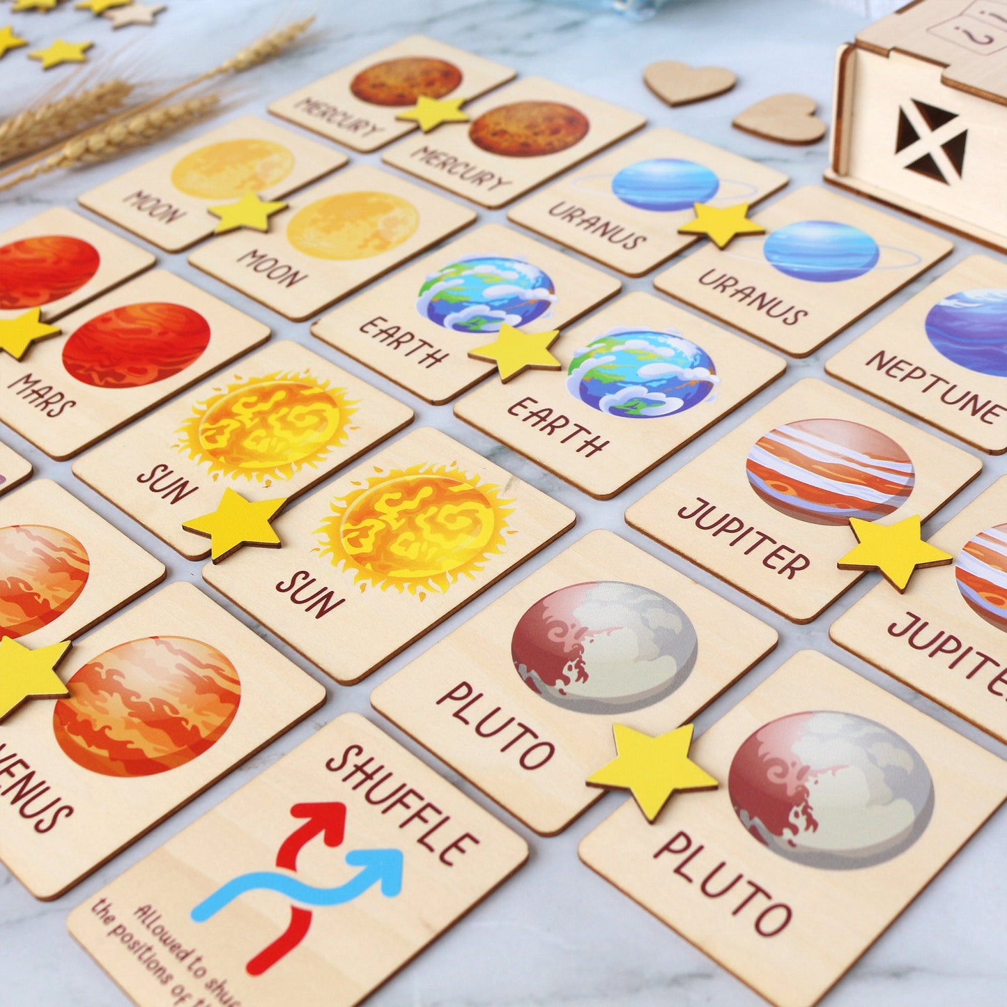 Space Memory Game: Montessori Matching Cards for Kids