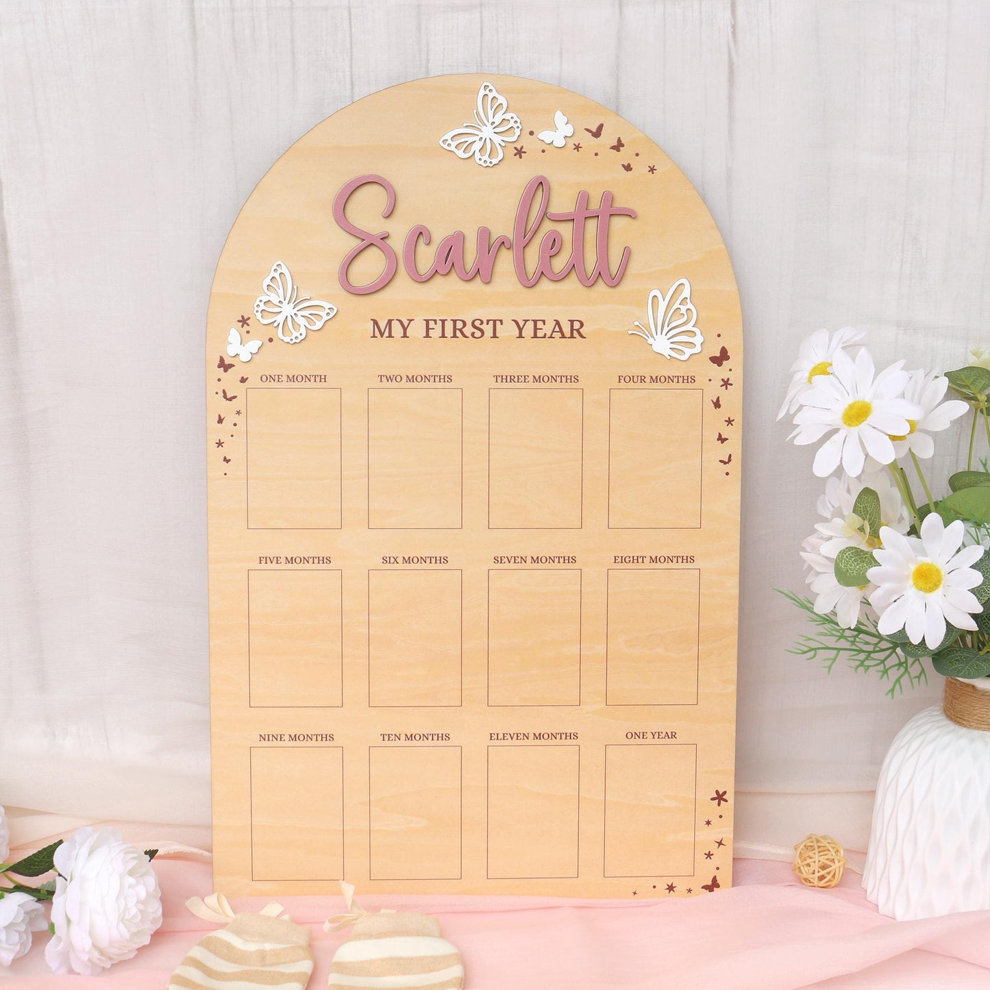 Personalized First Year Photo Board: Baby's 1st Birthday Collage