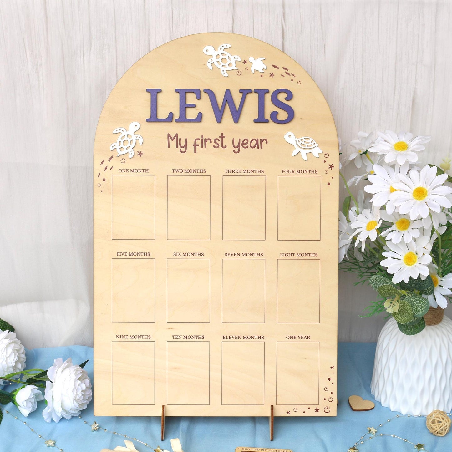 Personalized Baby's First Year Photo Board: 1st Birthday Collage