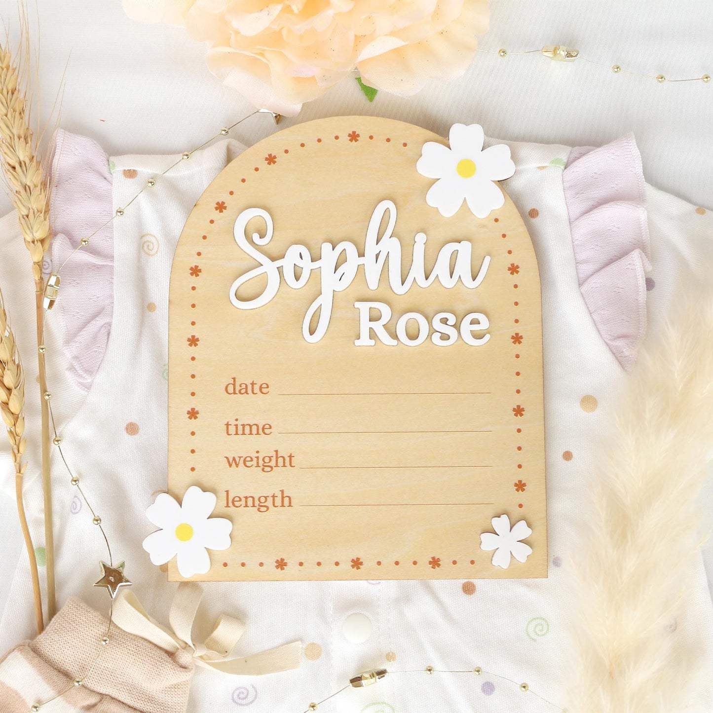 Baby Girl Monthly Milestone Sign: Flower Theme, Photo Prop