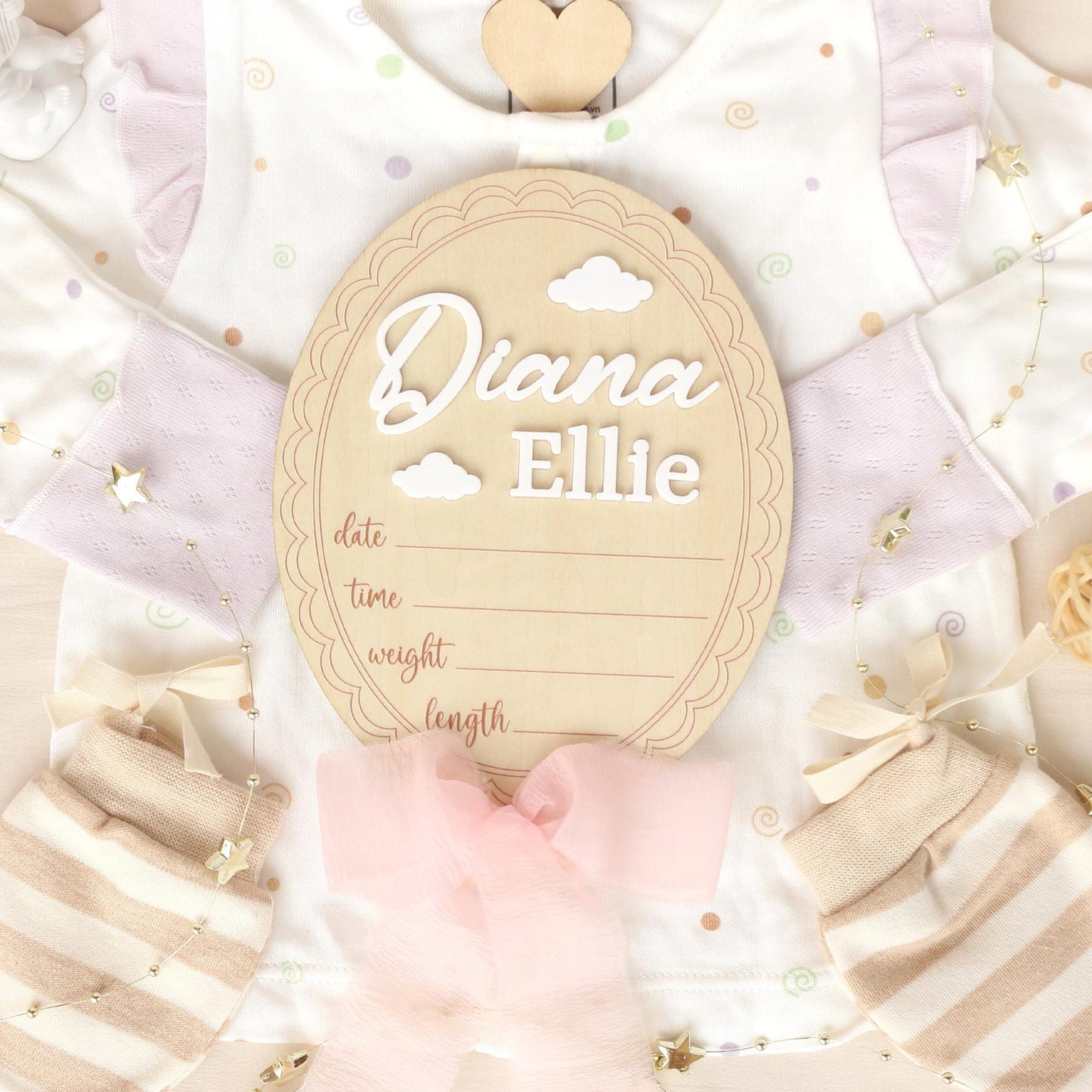 Baby Girl Milestone Sign: Baltic Birch Photo Prop