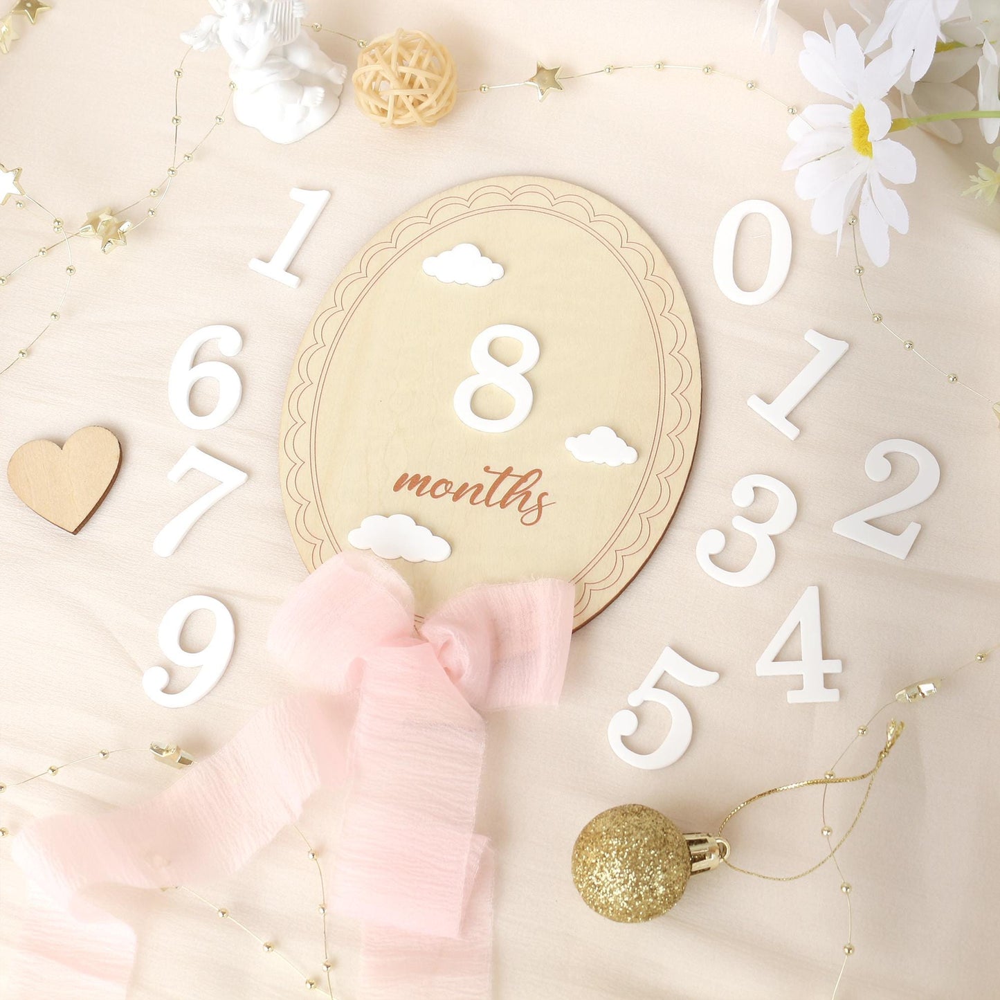 Baby Girl Milestone Sign: Baltic Birch Photo Prop