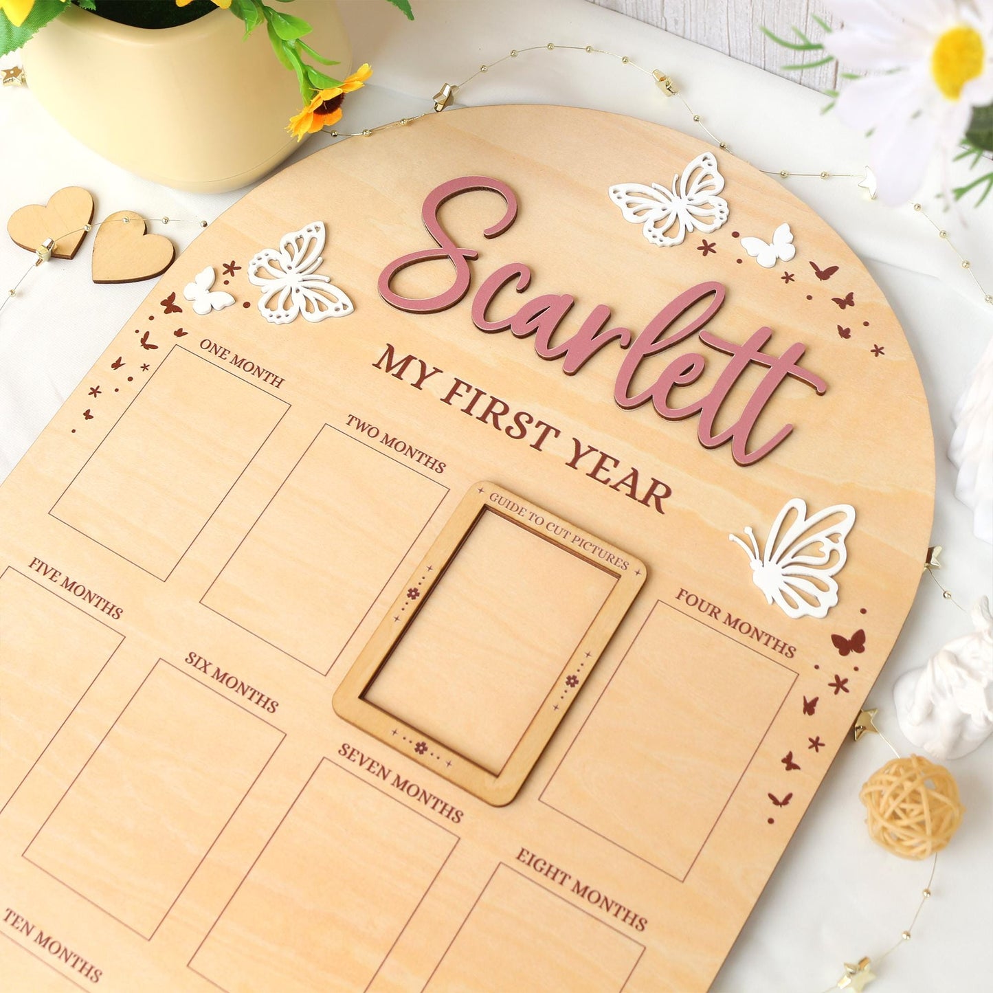 Personalized First Year Photo Board: Baby's 1st Birthday Collage