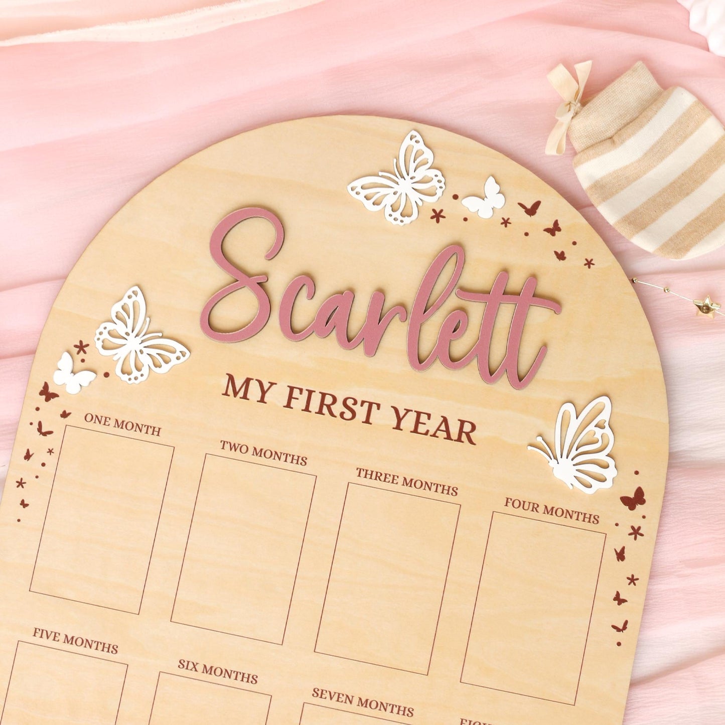 Personalized First Year Photo Board: Baby's 1st Birthday Collage