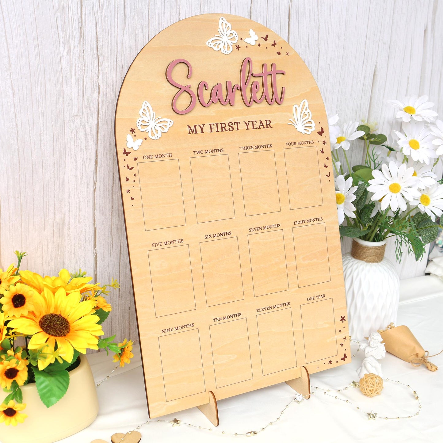 Personalized First Year Photo Board: Baby's 1st Birthday Collage