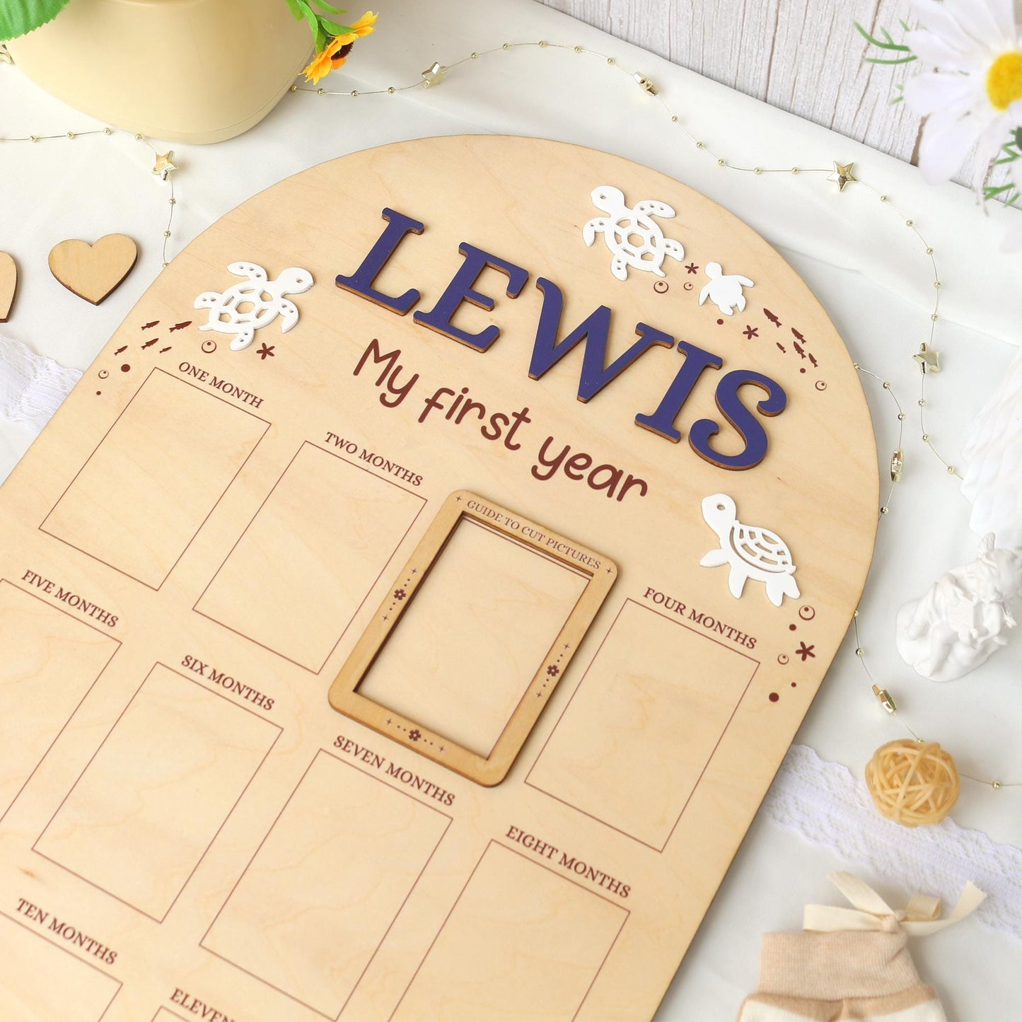 Personalized Baby's First Year Photo Board: 1st Birthday Collage