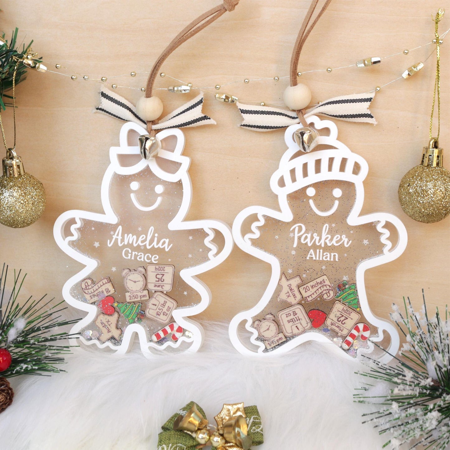 Personalized Baby's First Christmas Ornament: Gingerbread Shaker