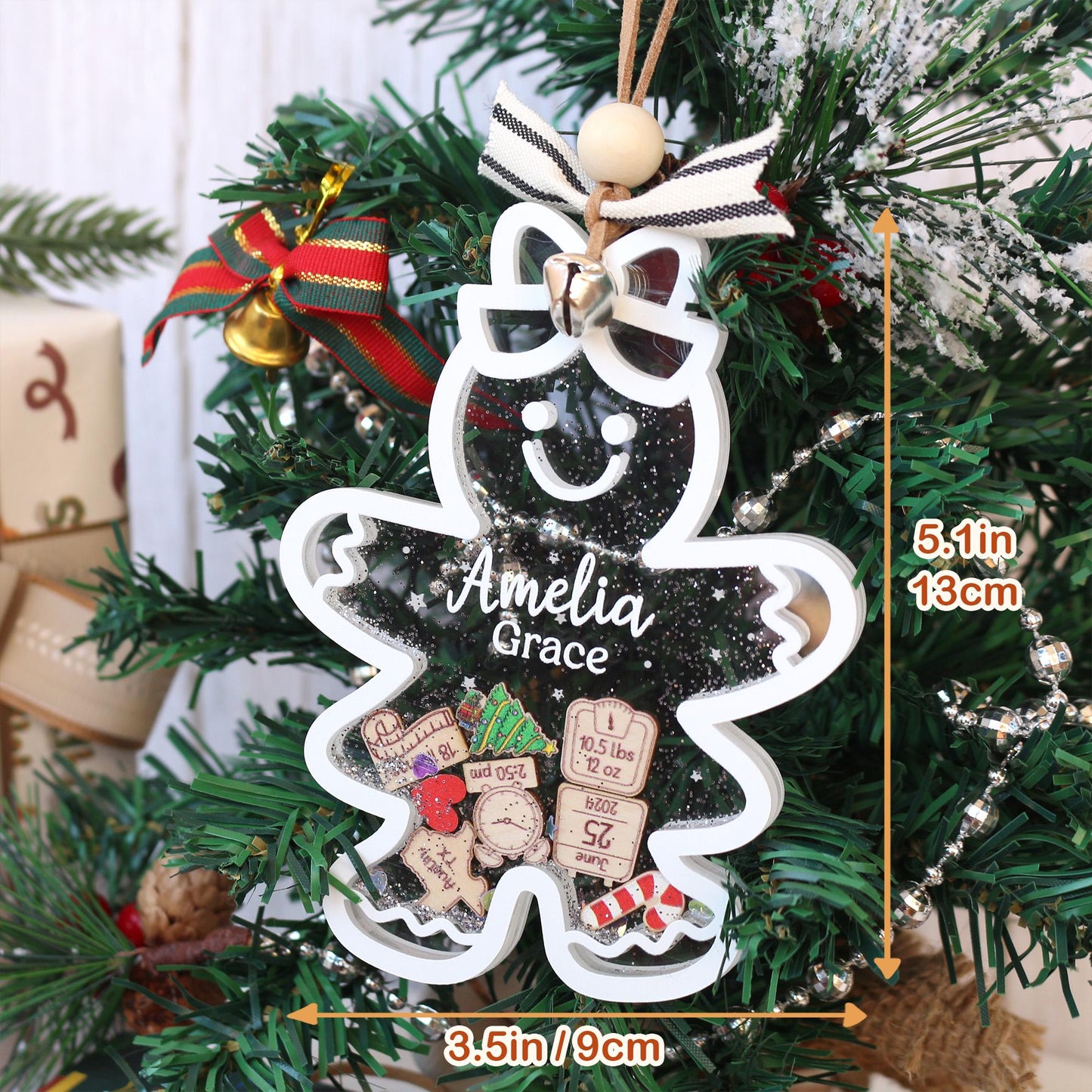Personalized Baby's First Christmas Ornament: Gingerbread Shaker