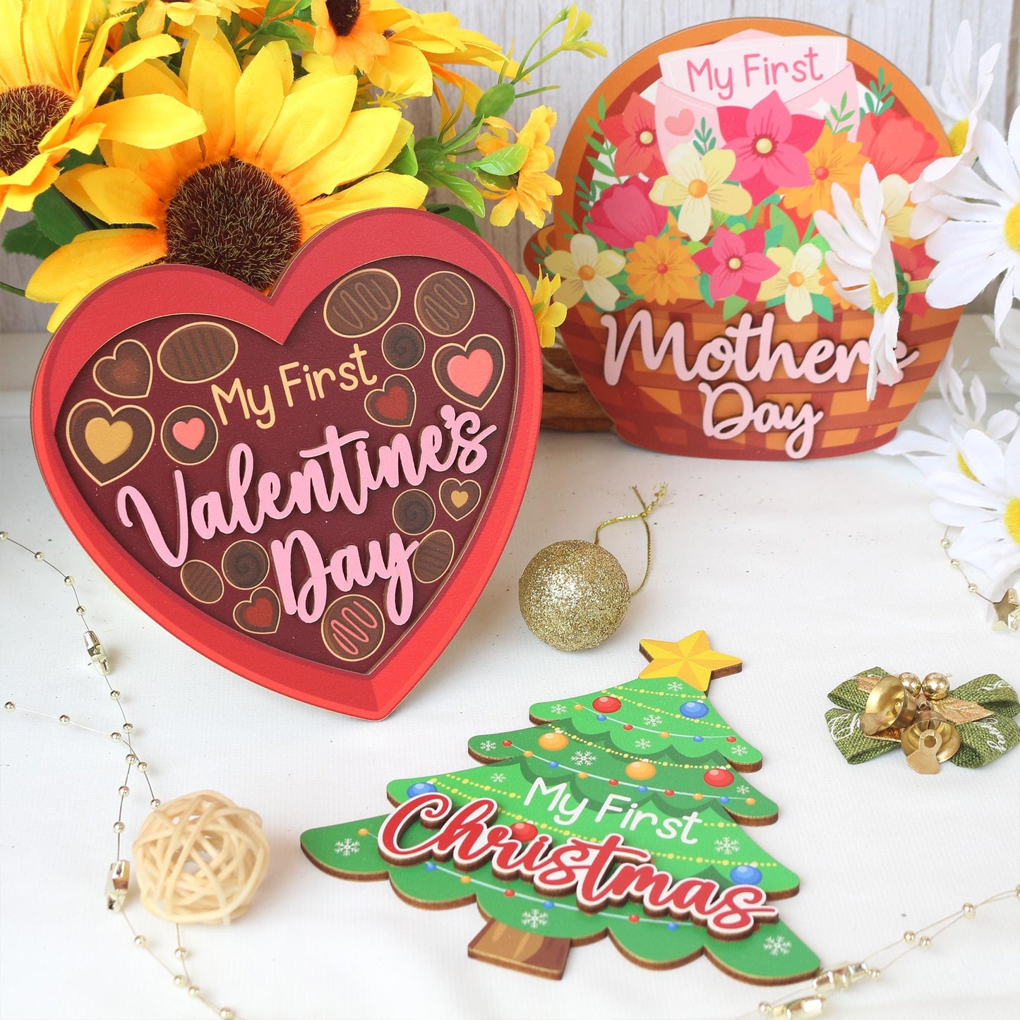 Baby's First Holiday Milestone Discs: Photo Prop Gift
