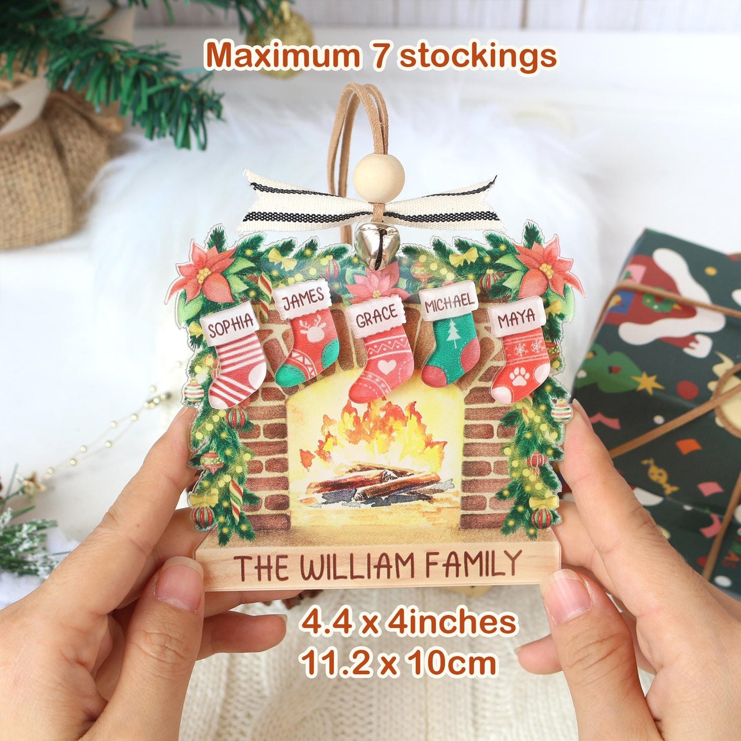Personalized Family Name Christmas Ornament: Laser-Cut Acrylic Decor
