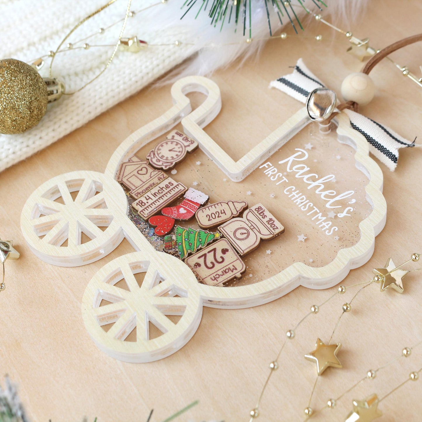 Personalized Baby's First Christmas Ornament: Shakeable Keepsake