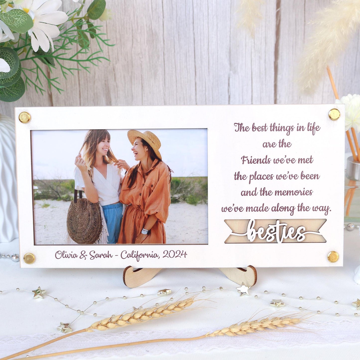 Personalized Baltic Birch Photo Frame: Custom Quote Gift