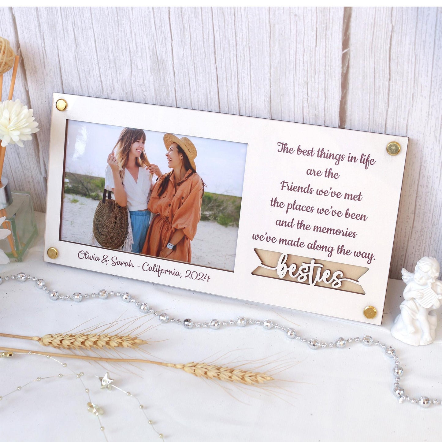 Personalized Baltic Birch Photo Frame: Custom Quote Gift