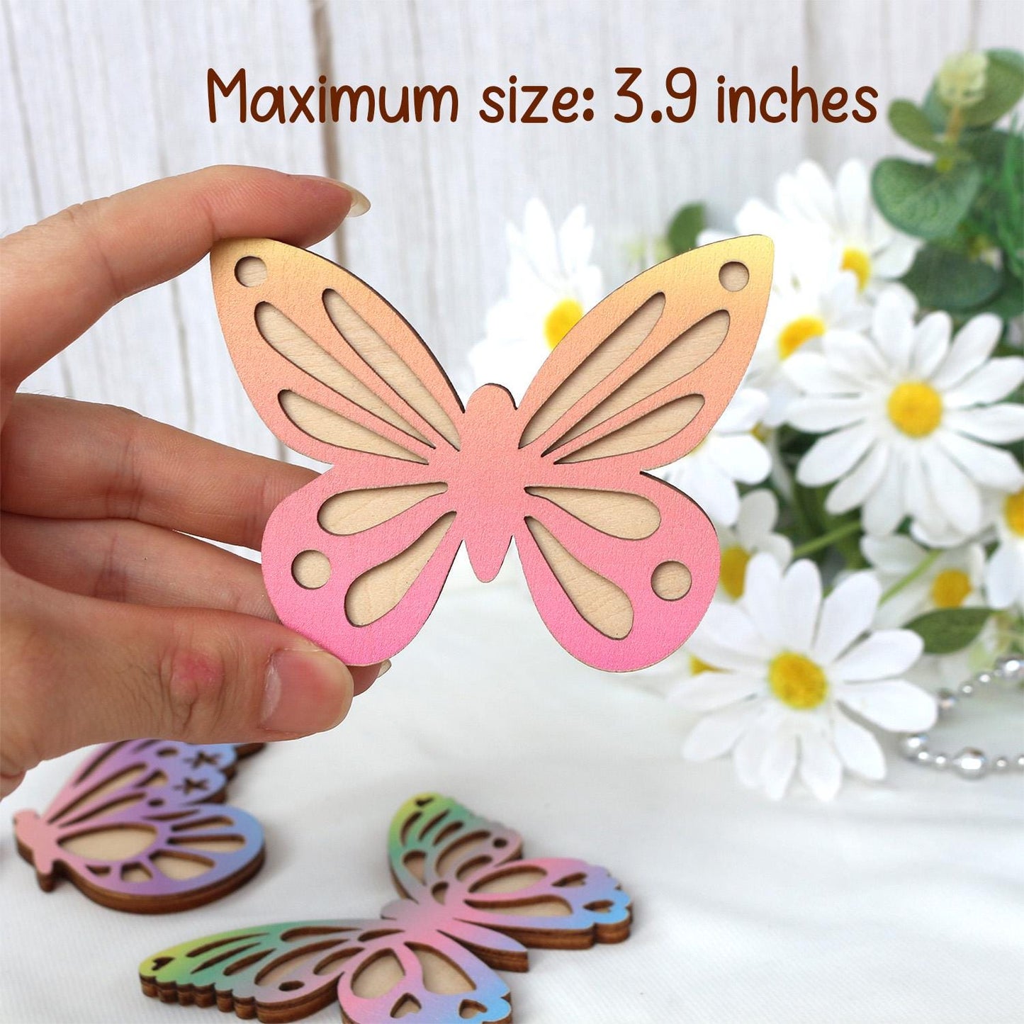 Rainbow Wooden Butterfly Wall Decor (7-Pack): Boho Nursery Art