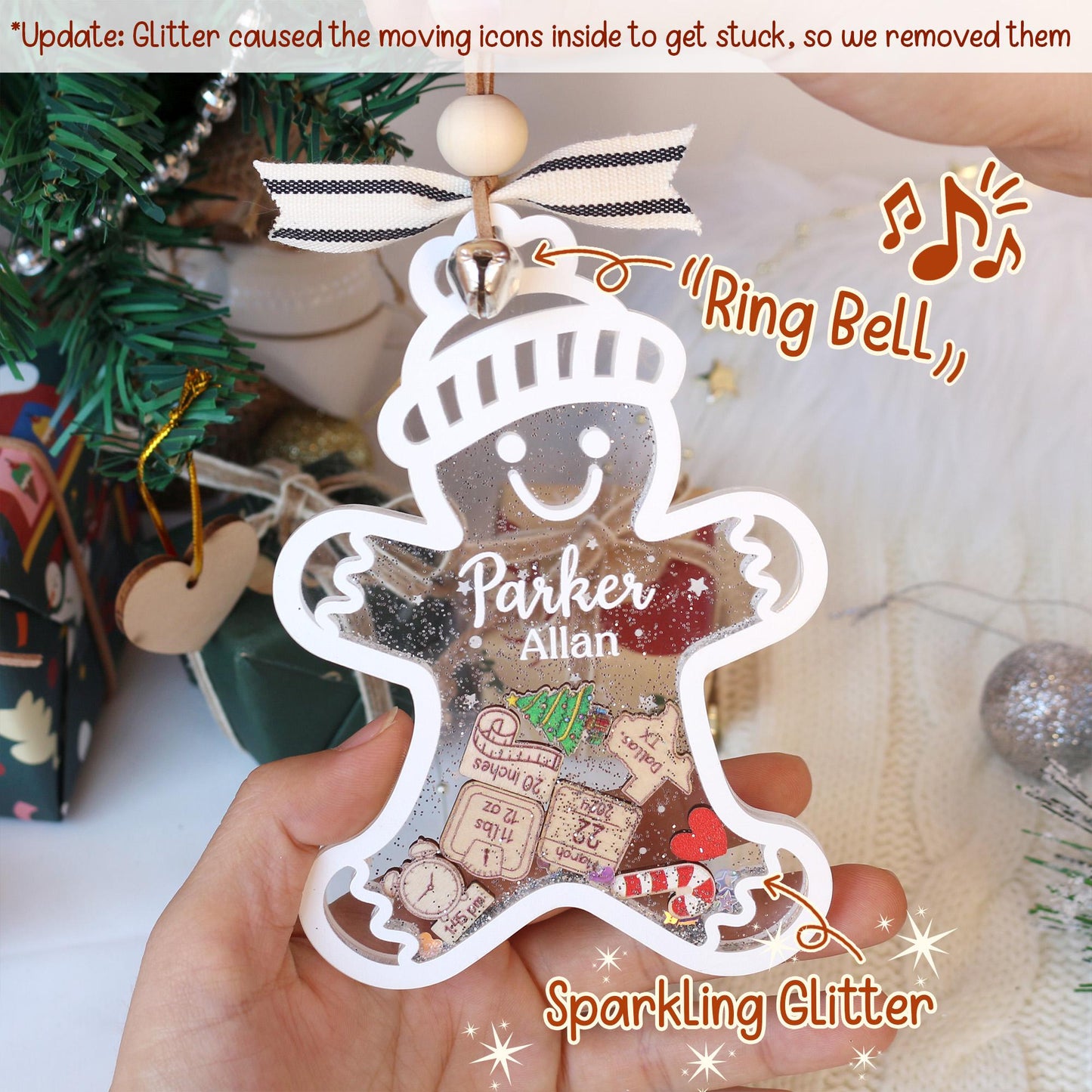 Personalized Baby's First Christmas Ornament: Gingerbread Shaker