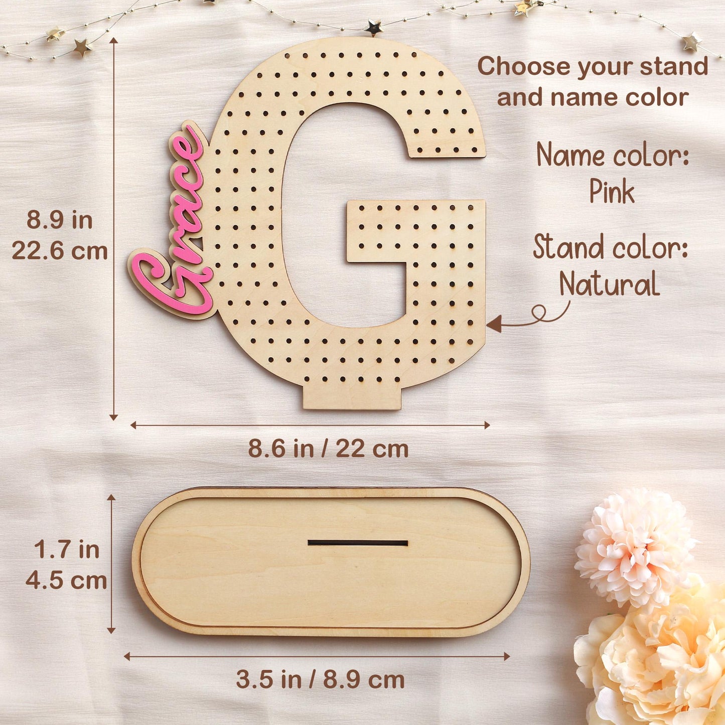 Personalized Wood Earring Holder: Wooden Jewelry Organizer