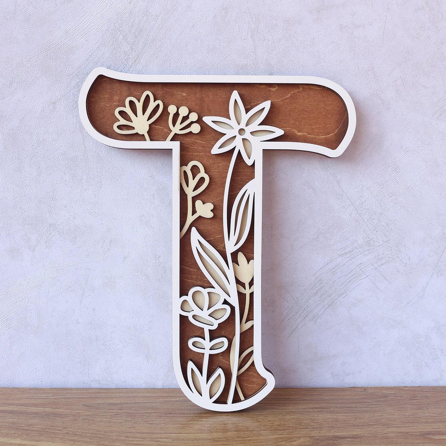 Wildflower Nursery Name Sign: 3D Wooden Floral Letters