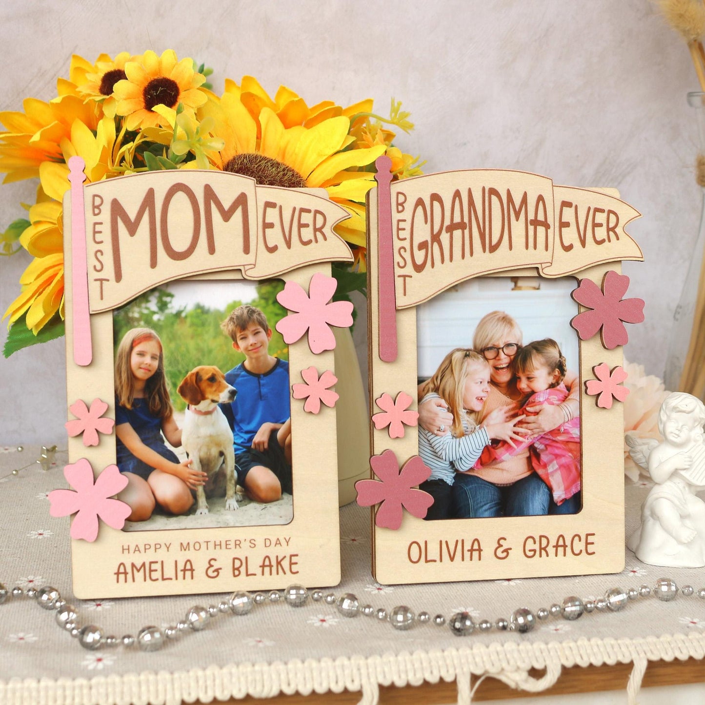 Mothers Day Photo Magnet, Mother's Day Gift, Photo Frame, Gift for Mom, Gift for Grandma, Mother’s Day Picture Frame, Kids Photo for Fridge