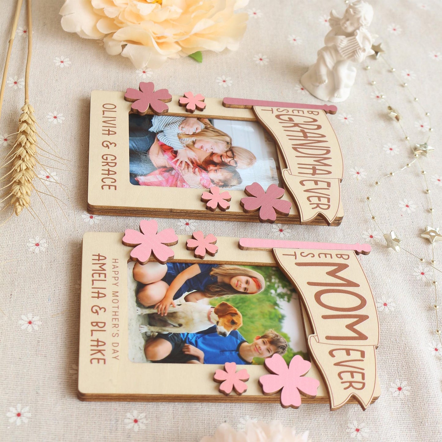 Mothers Day Photo Magnet, Mother's Day Gift, Photo Frame, Gift for Mom, Gift for Grandma, Mother’s Day Picture Frame, Kids Photo for Fridge