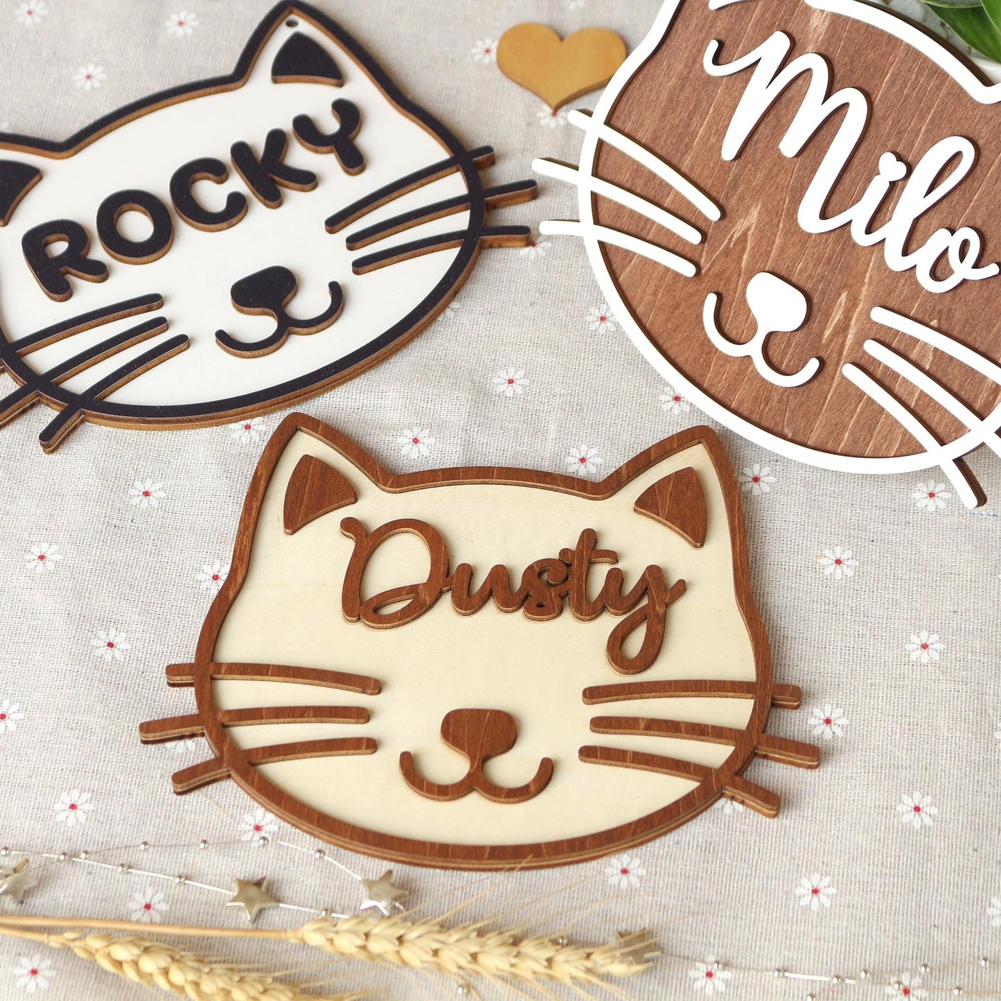 Personalized Cat Name Sign: Wooden Pet House Plaque