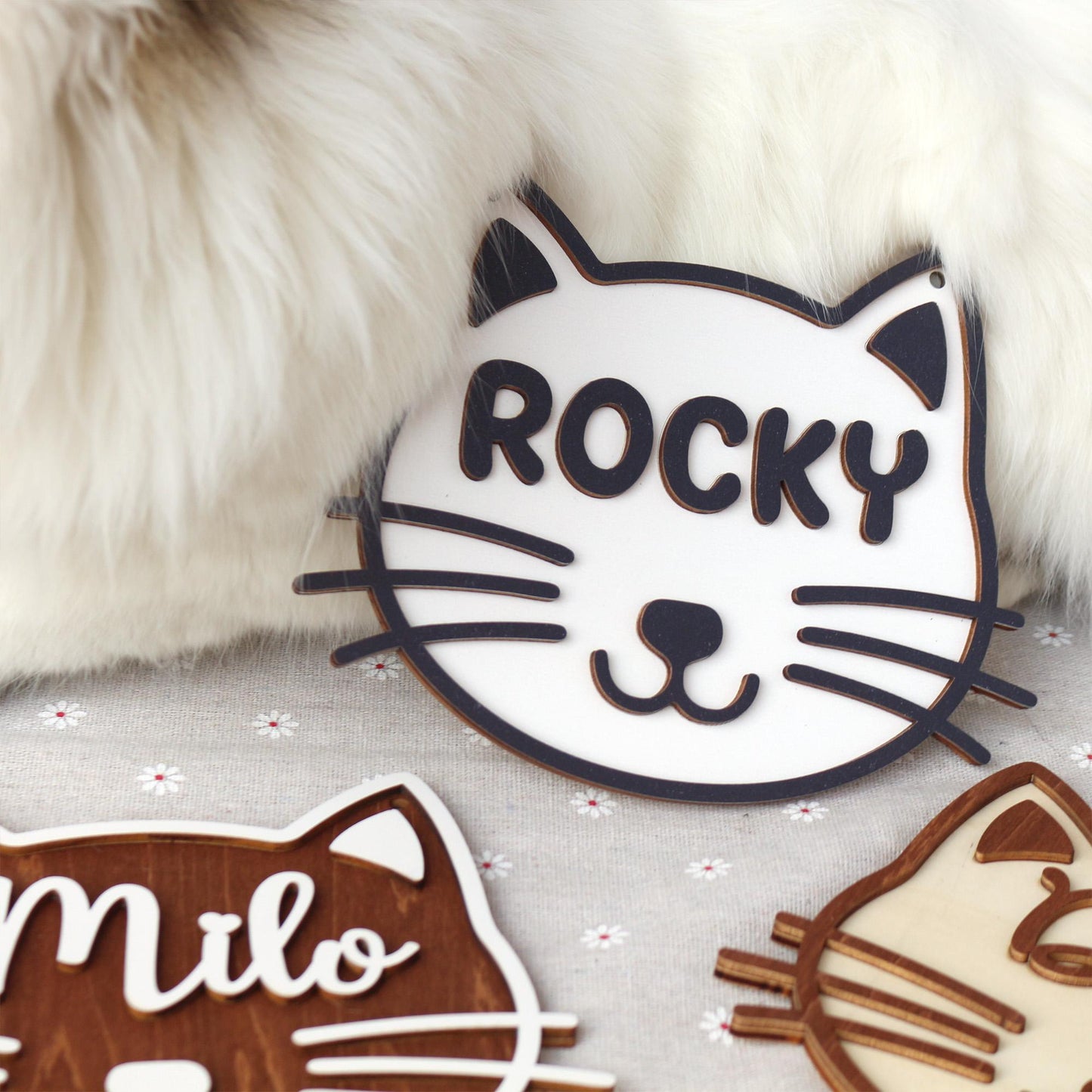 Personalized Cat Name Sign: Wooden Pet House Plaque