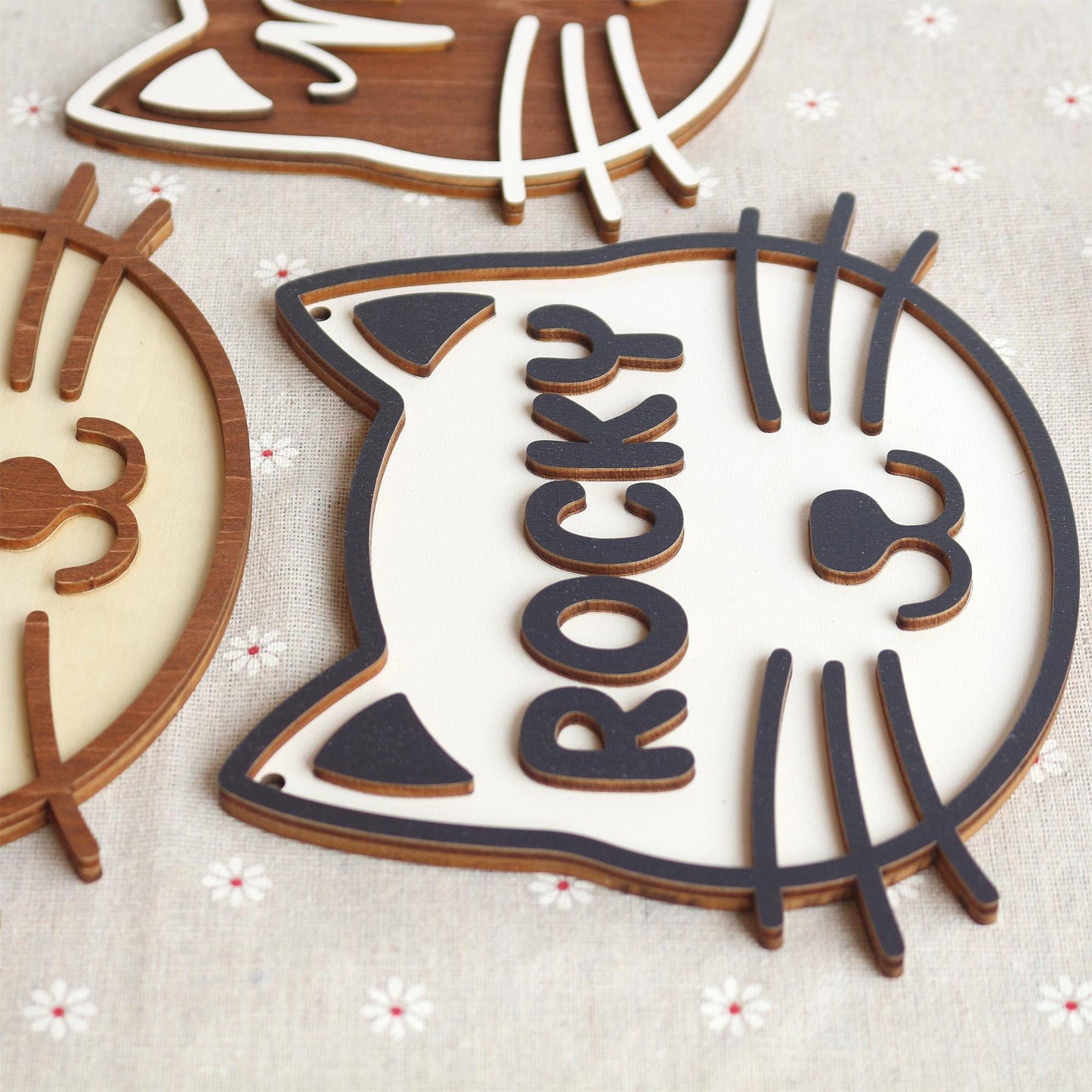 Personalized Cat Name Sign: Wooden Pet House Plaque