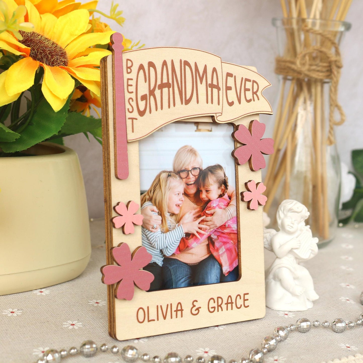 Mothers Day Photo Magnet, Mother's Day Gift, Photo Frame, Gift for Mom, Gift for Grandma, Mother’s Day Picture Frame, Kids Photo for Fridge