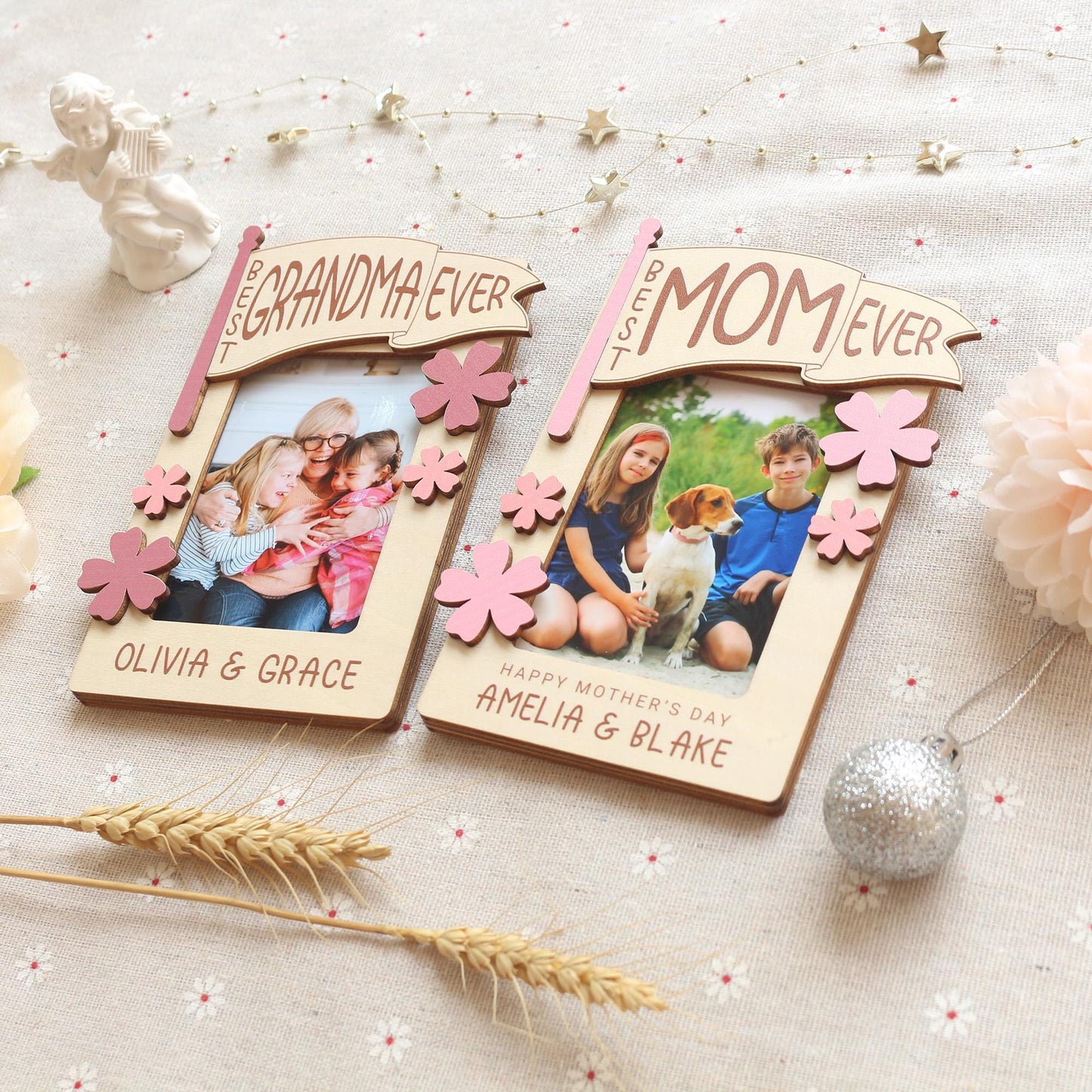 Mothers Day Photo Magnet, Mother's Day Gift, Photo Frame, Gift for Mom, Gift for Grandma, Mother’s Day Picture Frame, Kids Photo for Fridge