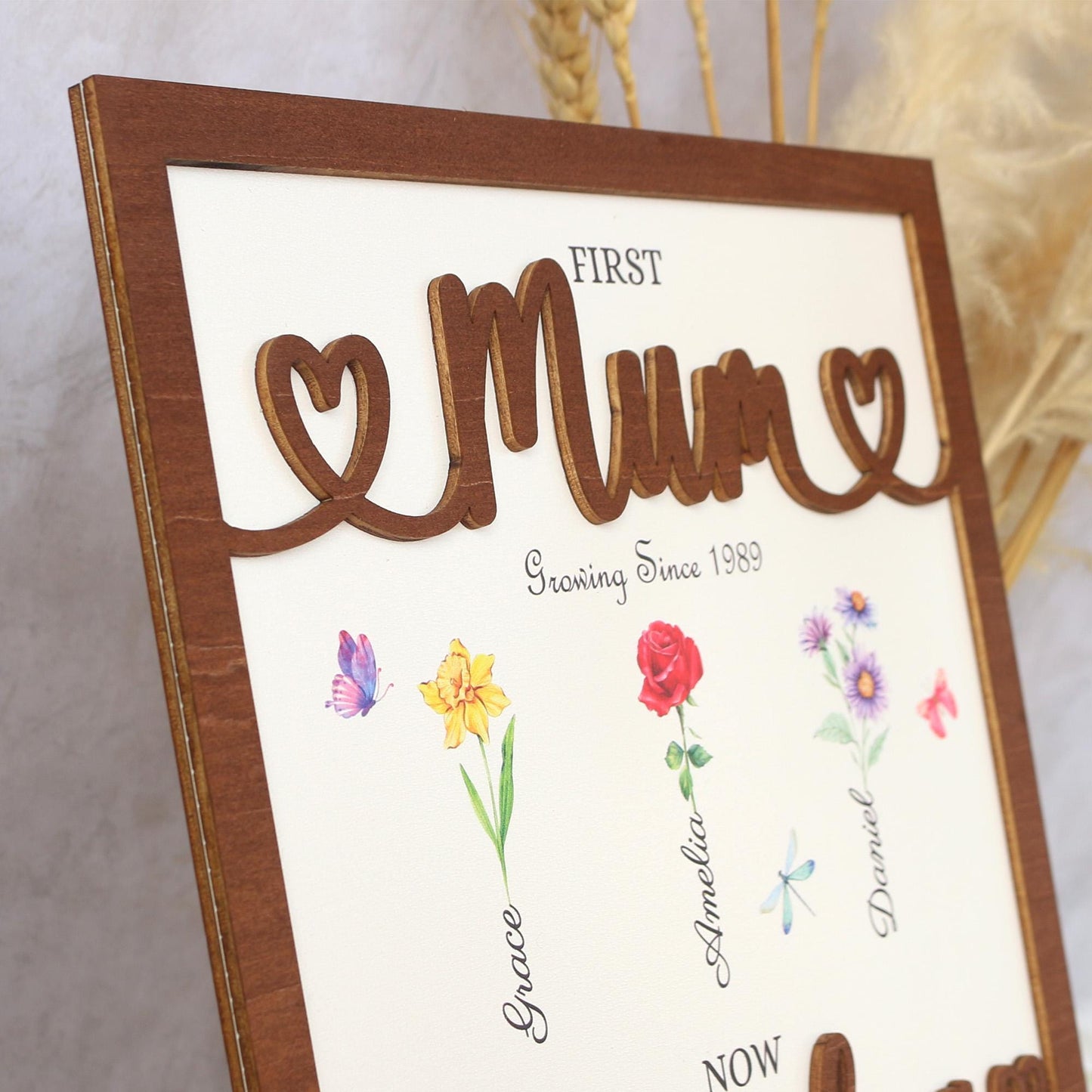 Personalized Birth Month Flowers Mothers Day, Custom Grandma's Garden Wooden Sign, Gift For Mom, Gift For Grandma, Mother's Day Gift