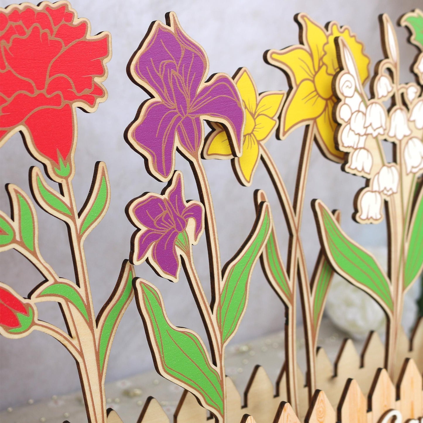 Wooden Birth Flower Garden, Flower Decor, Wooden Birth Flowers, Mothers Day Gift, Family Birth Flowers, Nana's Garden, Custom Wood Sign