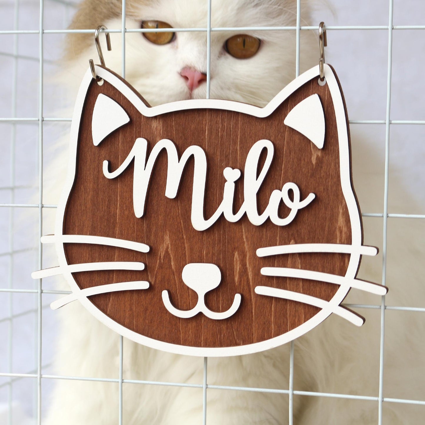 Personalized Cat Name Sign: Wooden Pet House Plaque