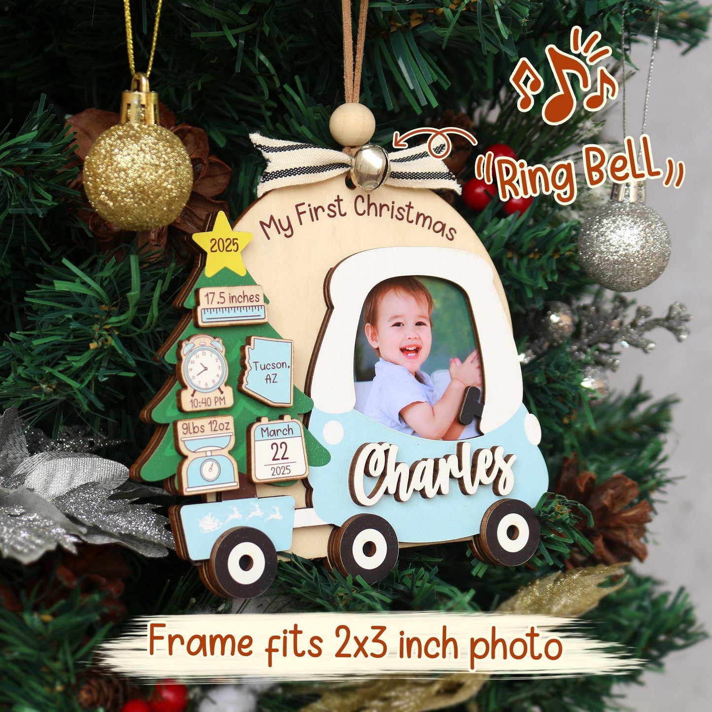 Personalized Baby's First Christmas Photo Ornament: Custom Acrylic Keepsake