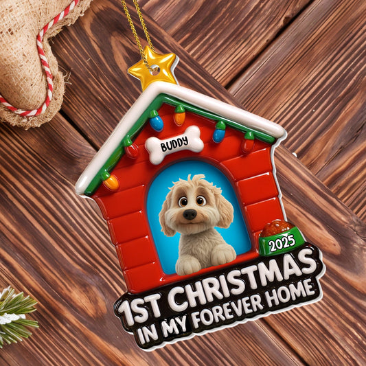 1st Christmas In My Forever Home, Dog Ornament - Personalized Custom Acrylic Ornament, Christmas Gift - DOG105_ACO