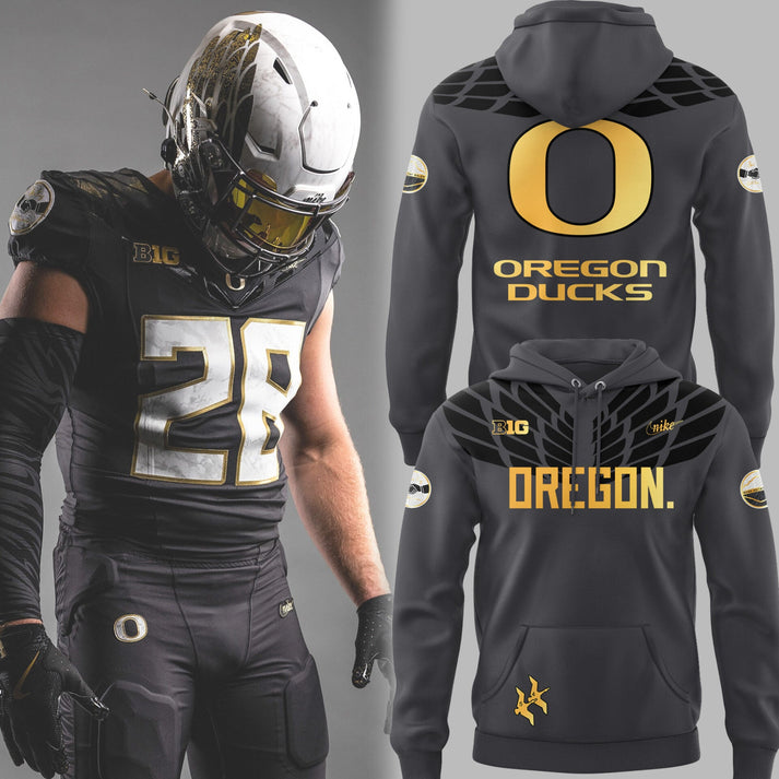 2025 Shoe Duck Edition - Oregon Ducks A Tribute to Phil and Bill Hoodie - Grey Shoe Duck Hoodie
