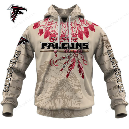 Atlanta Falcons Native American Heritage Hoodie 3D All Over Printed - Unisex