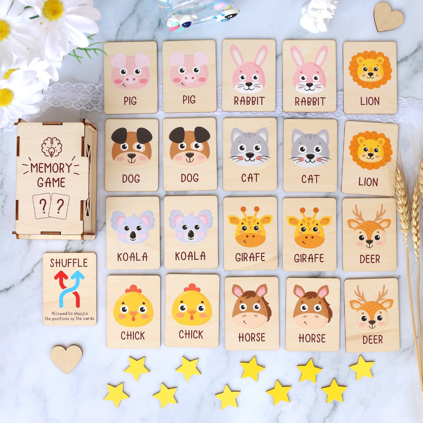 Wooden Animal Matching Game: Montessori Learning Toy