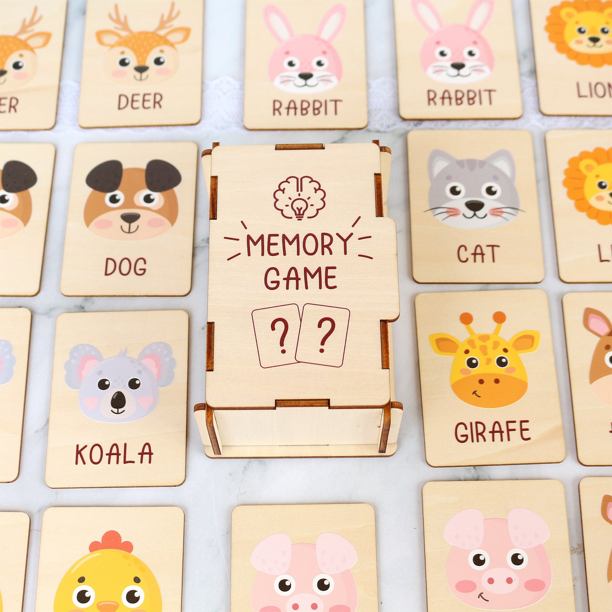 Wooden Animal Matching Game: Montessori Learning Toy