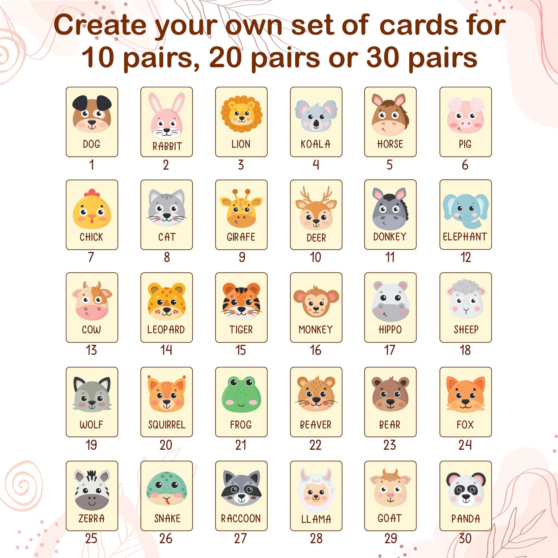 Wooden Animal Matching Game: Montessori Learning Toy