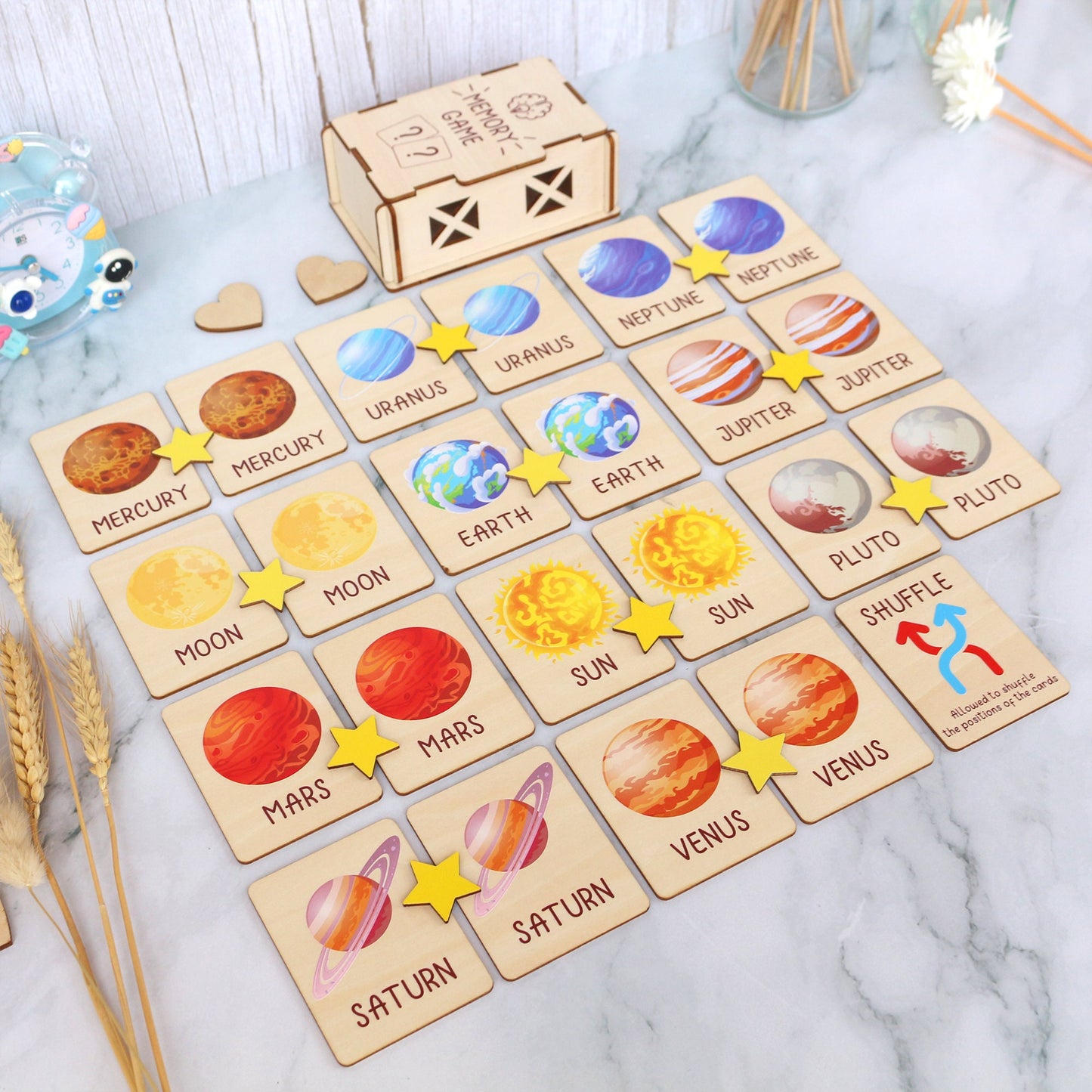 Space Memory Game: Montessori Matching Cards for Kids