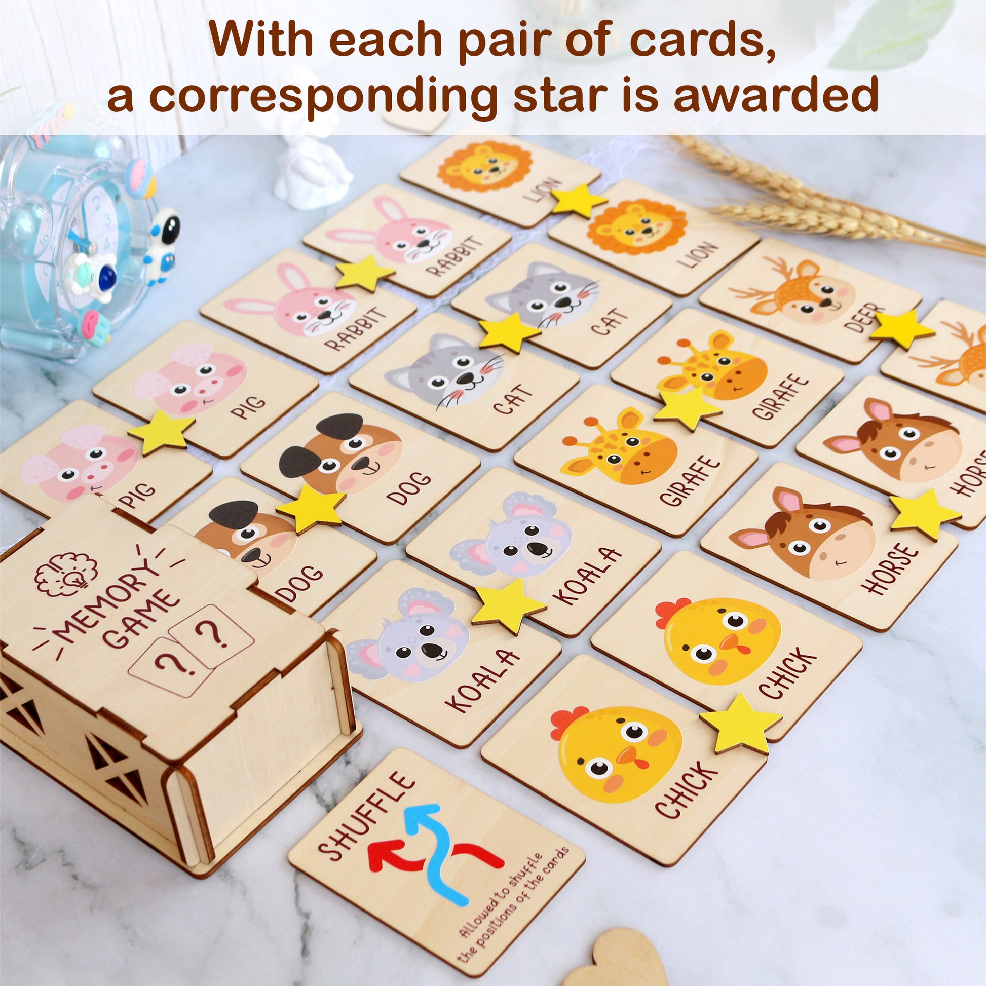 Wooden Animal Matching Game: Montessori Learning Toy