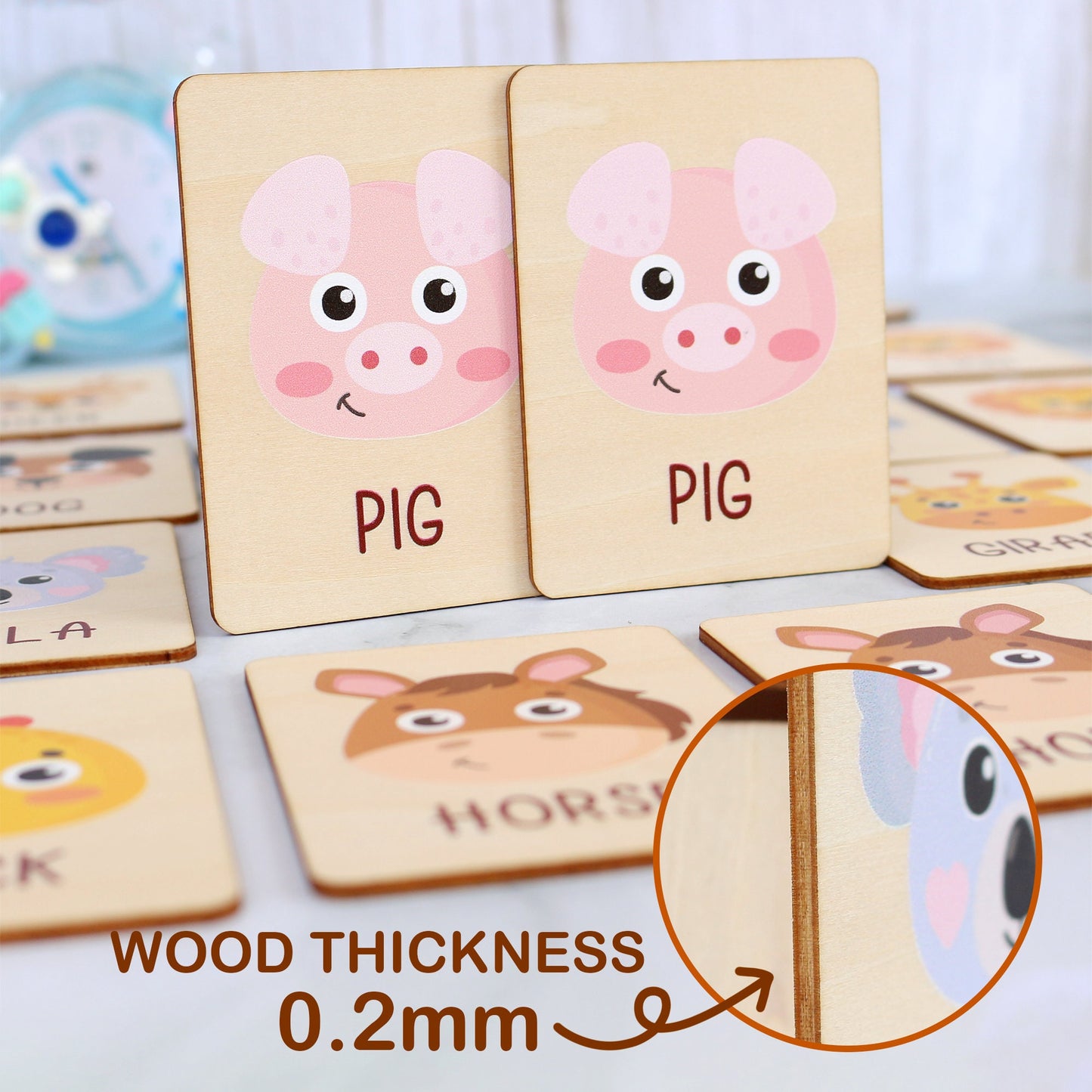 Wooden Animal Matching Game: Montessori Learning Toy