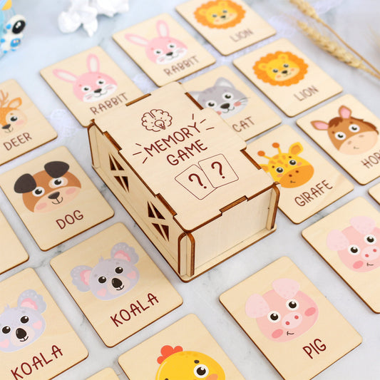 Wooden Animal Matching Game: Montessori Learning Toy