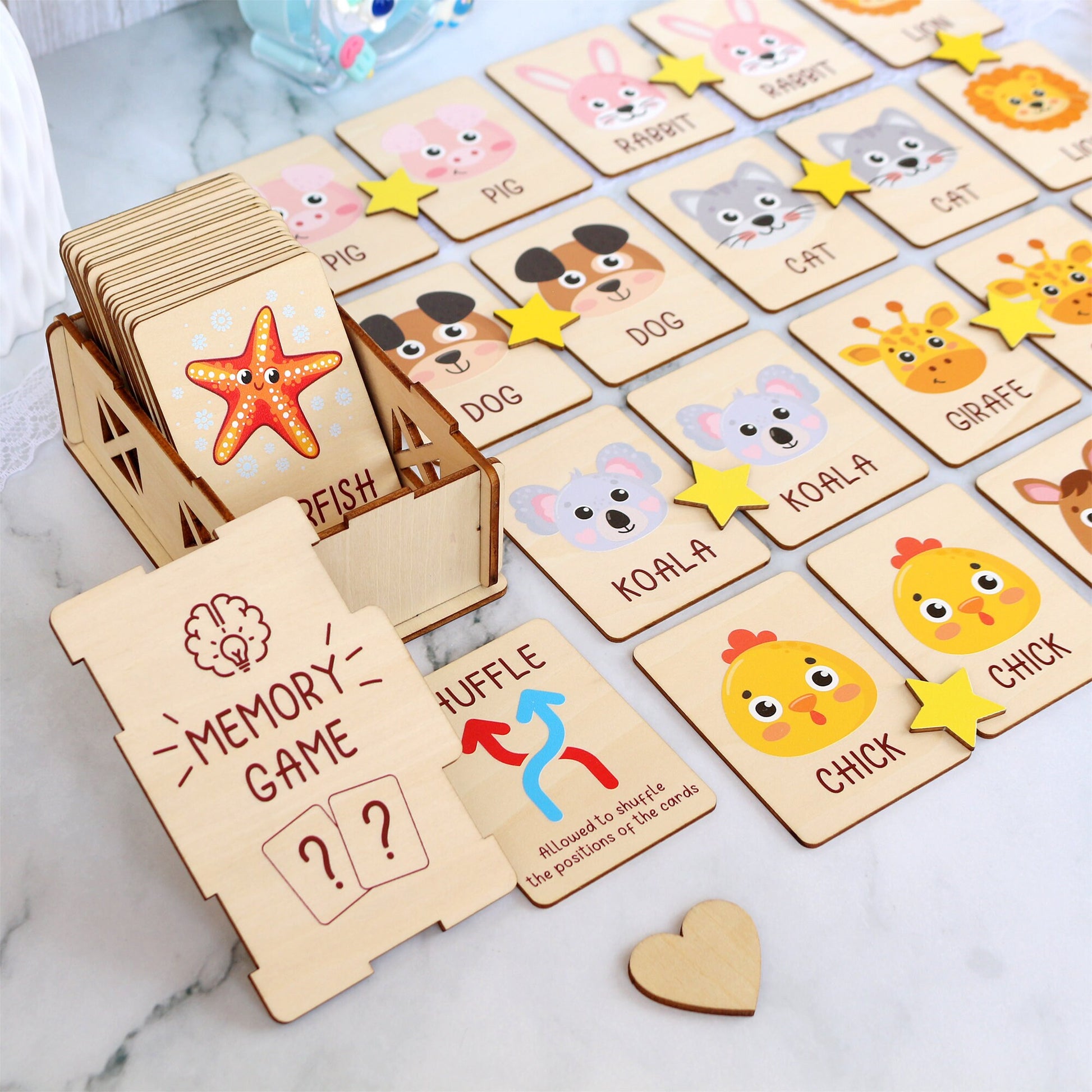 Wooden Animal Matching Game: Montessori Learning Toy