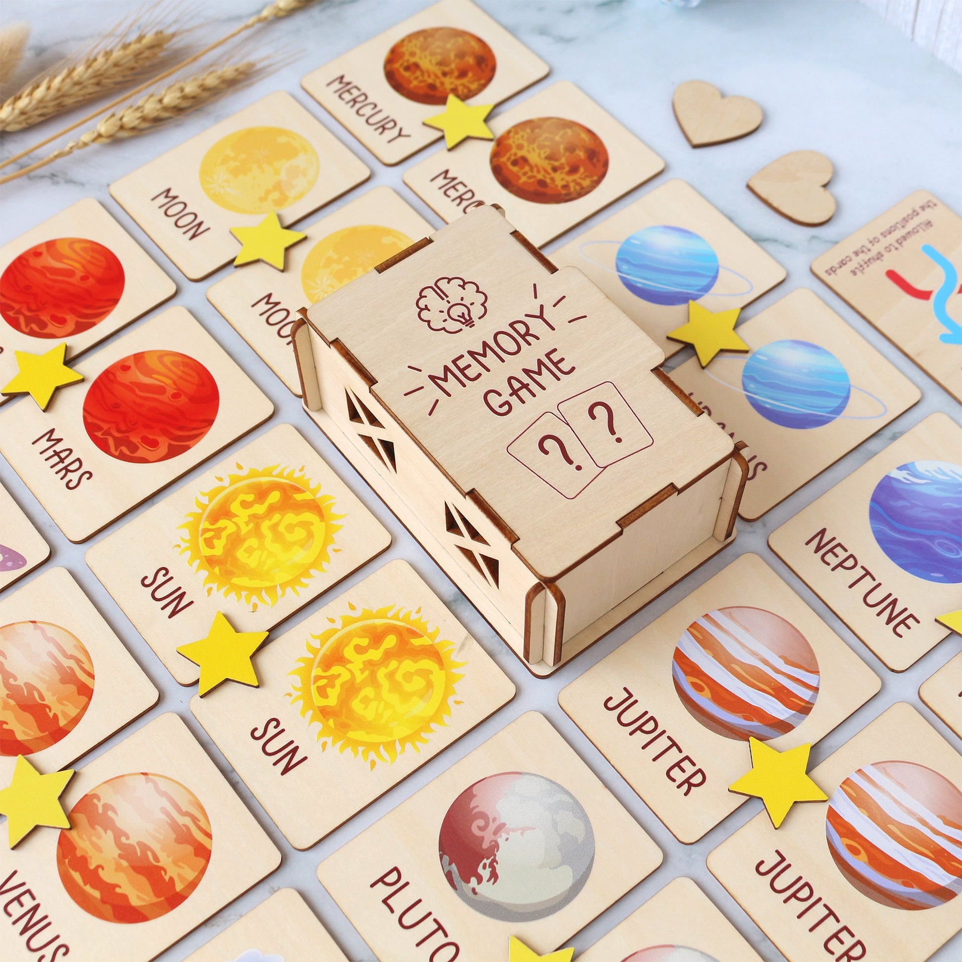 Space Memory Game: Montessori Matching Cards for Kids