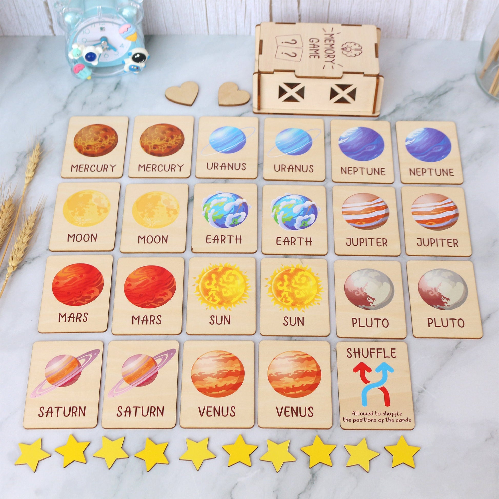 Space Memory Game: Montessori Matching Cards for Kids