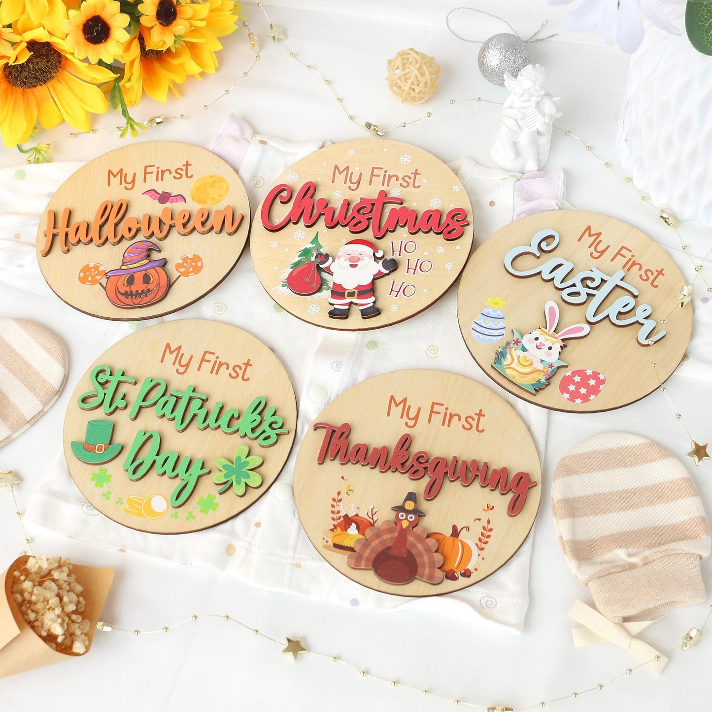 Baby's First Holiday Milestone Discs: Photo Prop Gift Set