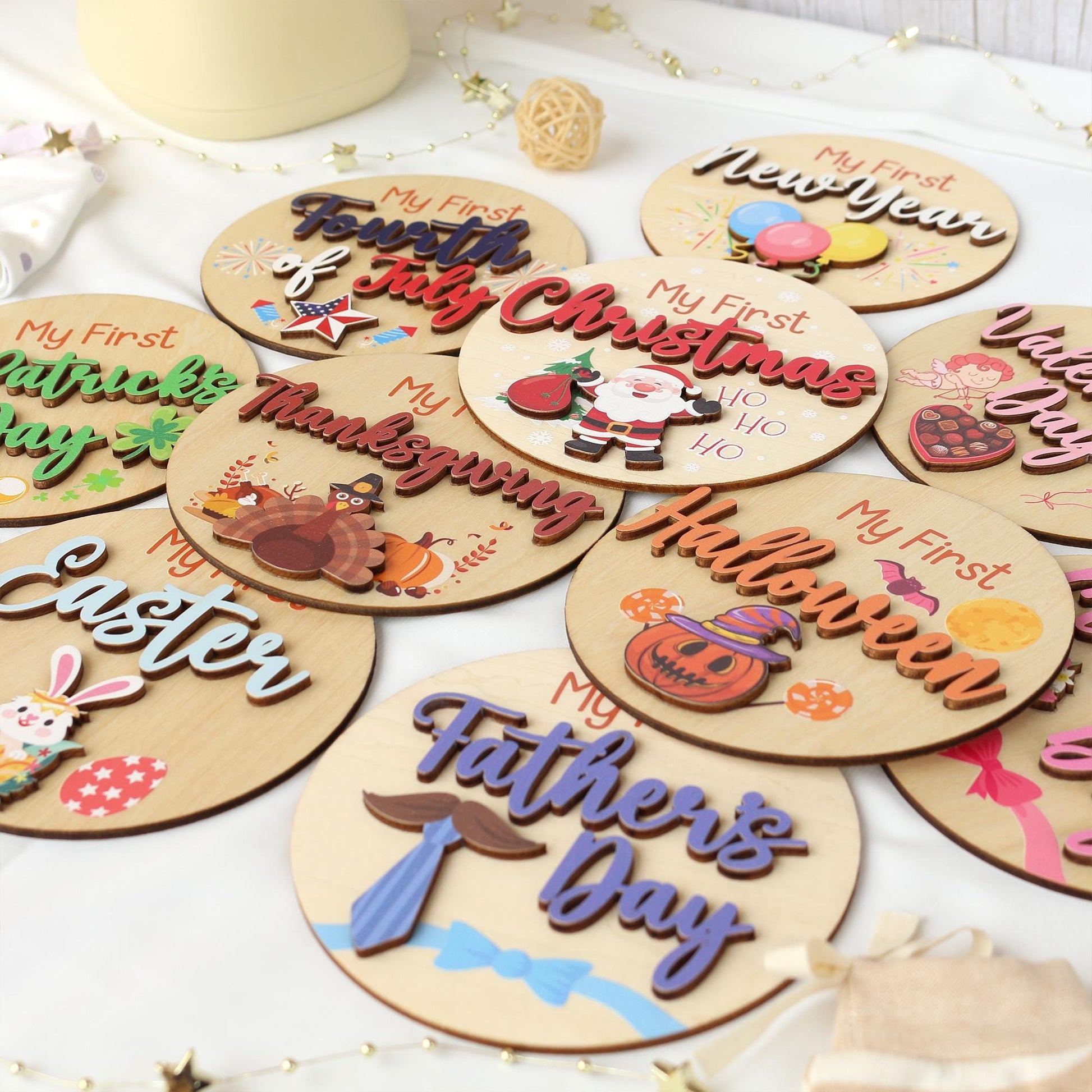 Baby's First Holiday Milestone Discs: Photo Prop Gift Set