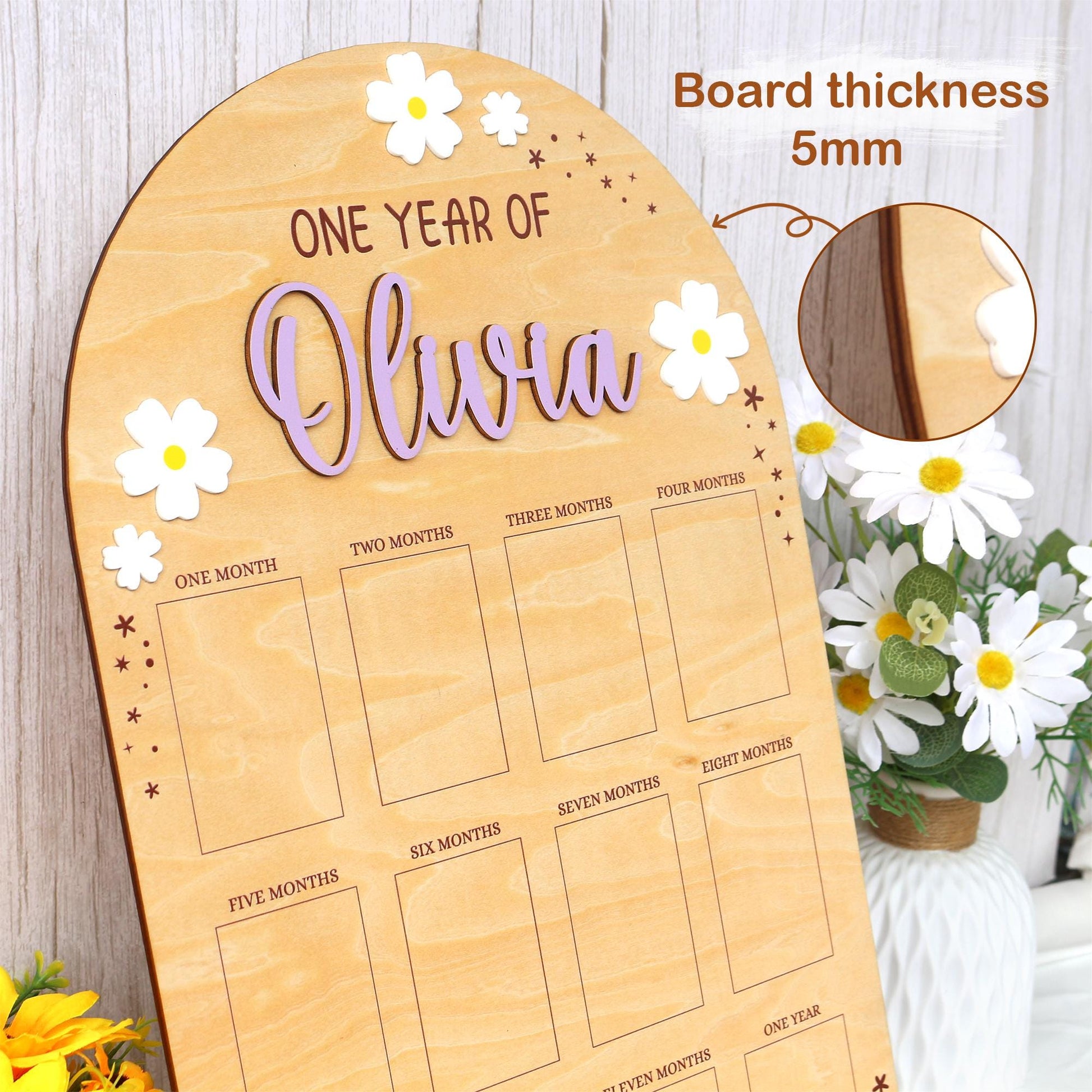 Baby's First Year Photo Board: 1st Birthday Milestone Collage