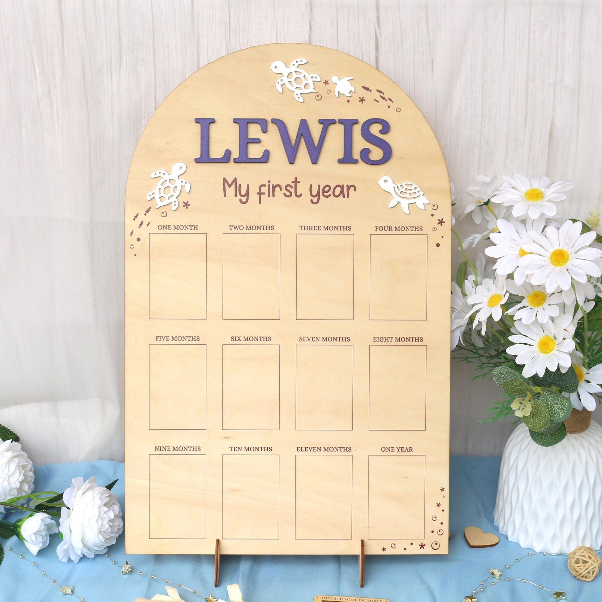 Personalized Baby's First Year Photo Board: 1st Birthday Collage